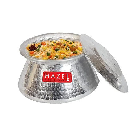 Hazel Handi for Cooking 3200 ml Aluminium Biriyani Pot with Lid Aluminium Handi