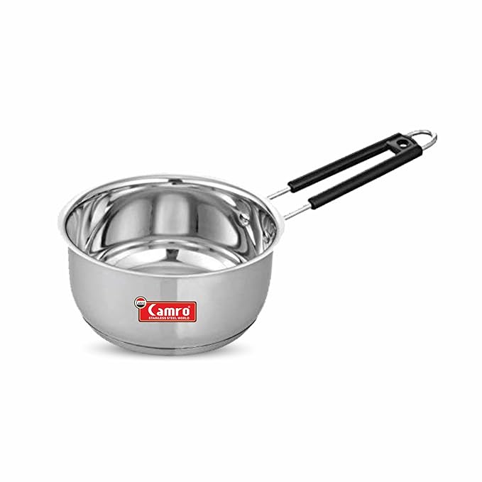 Camro Induction Bottom Deep Sauce Pan (14 No) 3.7 Liters Gas Stove Compatible Dishwasher Safe