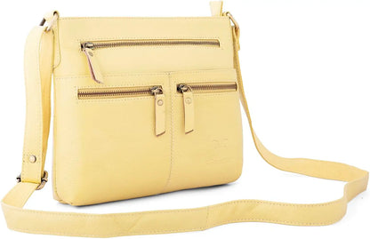Goatter Genuine Soft Leather Multi Pocket 10" Inch Sling Cross-BodyBag for Girls And Women,