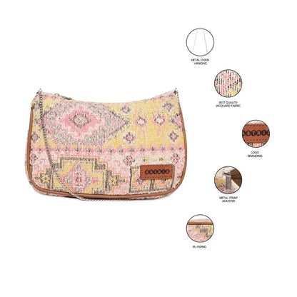 Astrid Handmade Macrame Flap Over Sling Bag For Girls And Women