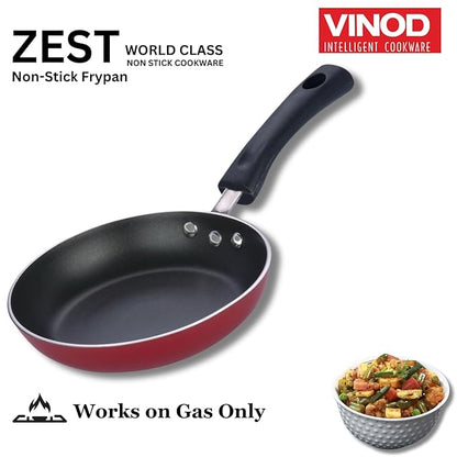 Vinod Zest Inducto Aluminium Non Stick Frypan - 20 cm | 3mm Extra Thick | 3 Layer Coating