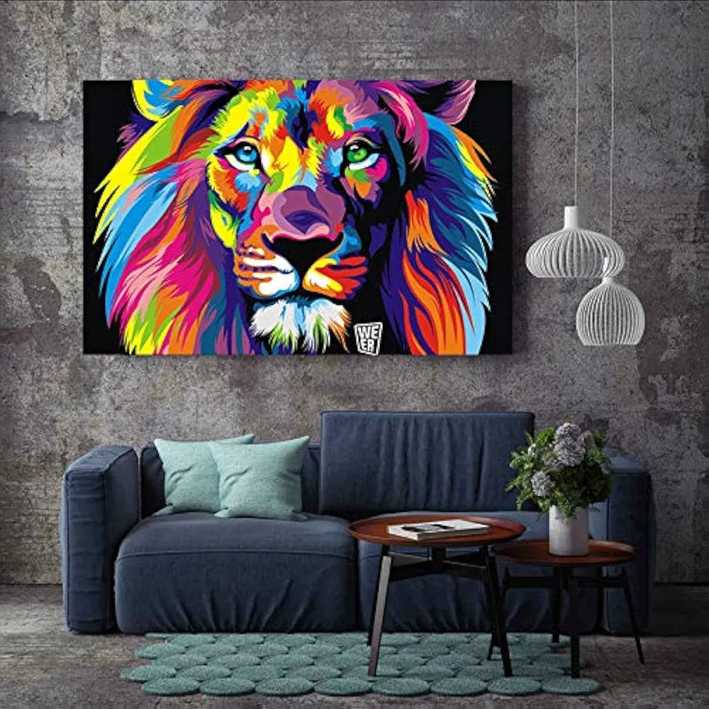 HASTHIP Paint by Numbers for Adult Kits, DIY Canvas Oil Painting Kit for Kid Beginners with Paintbrushes Acrylic Pigment Drawing Paintwork, Multicolor