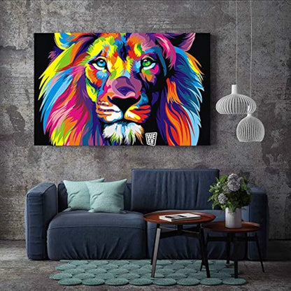 HASTHIP Paint by Numbers for Adult Kits, DIY Canvas Oil Painting Kit for Kid Beginners with Paintbrushes Acrylic Pigment Drawing Paintwork, Multicolor