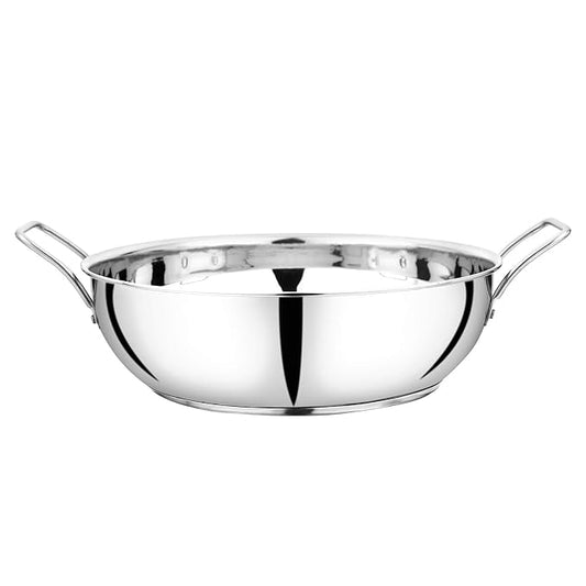 Pristine Stainless Steel Induction Bottom Compatible Sandwich Base Pan with Knob Glass Lid