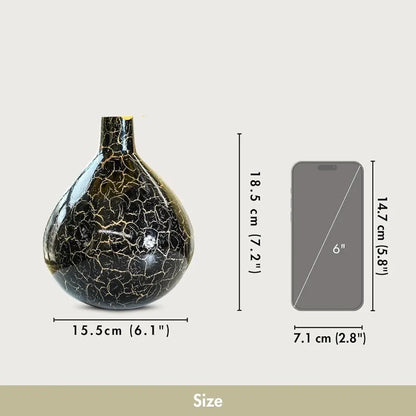 Behoma Metal Flower Vase Crackle Finish Tall Vase Flowers not Included
