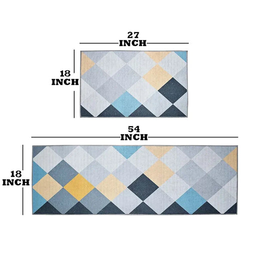 Ishro Home Kitchen Mats For Floor Anti Slip Waterproof Set Of 2 Pcs Colour Shiny Stars
