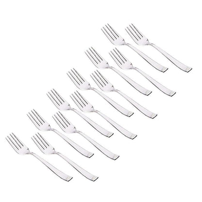 Parage 12 Pieces Stainless Steel Dinner Forks Set for Home & Kitchen 15.5 cm Long