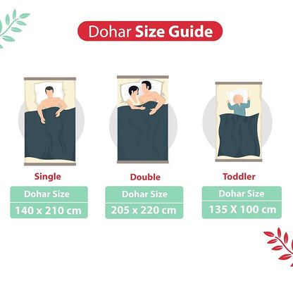 Divine Casa 100% Cotton Double Bed Dohar Ultra-Soft Reversible AC Blanket Colour Mint Blossom Haven