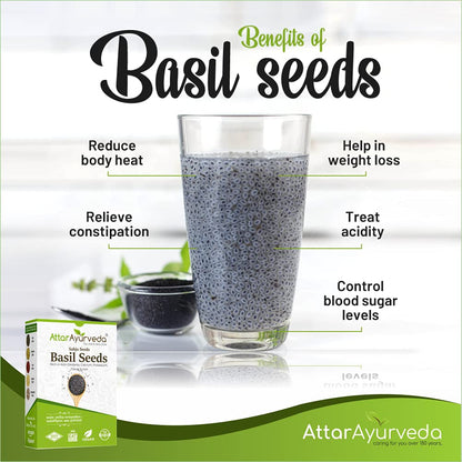 Attar Ayurveda Sabja Basil Seeds - 500 gms