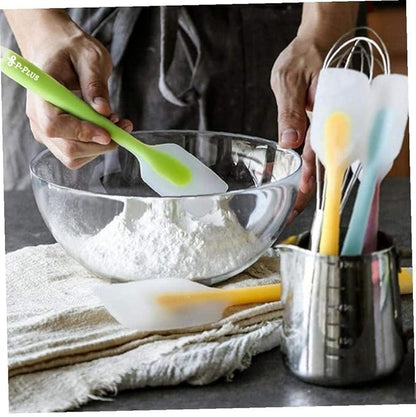 P-Plus International Silicone Spatulas Rubber Spatula Heat Resistant Seamless Green Set of 4