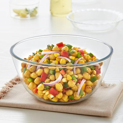 Borosil Glass Mixing & Serving Bowls, Oven & Microwave Safe Bowls | Set of 2