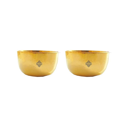 Indian Art Villa Bronze Kansa Utensils Plain Bowl - 122 gms