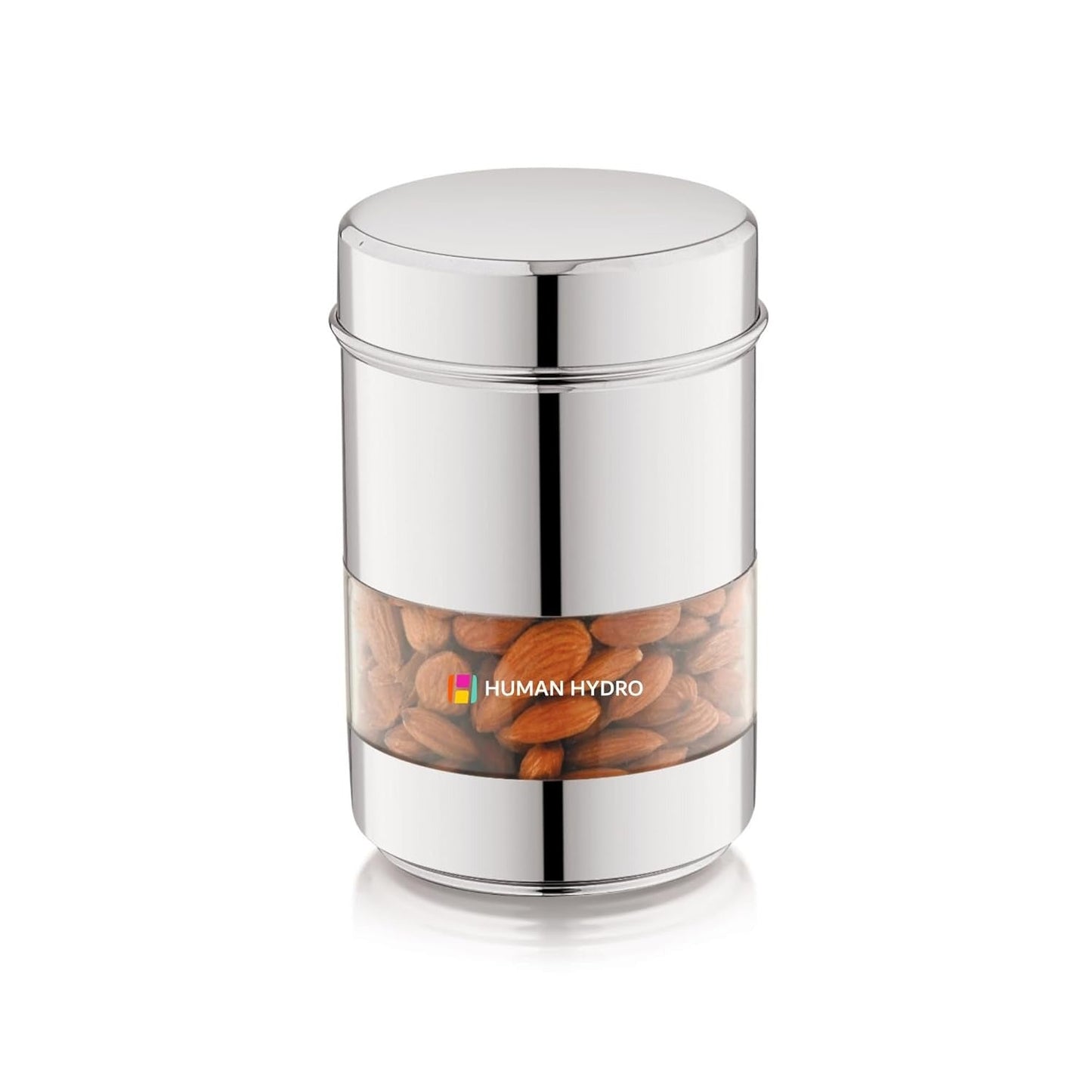 Human Hydro Stainless Steel Storage Container 750ml with Transparent Window Airtight Lid Glossy Finish