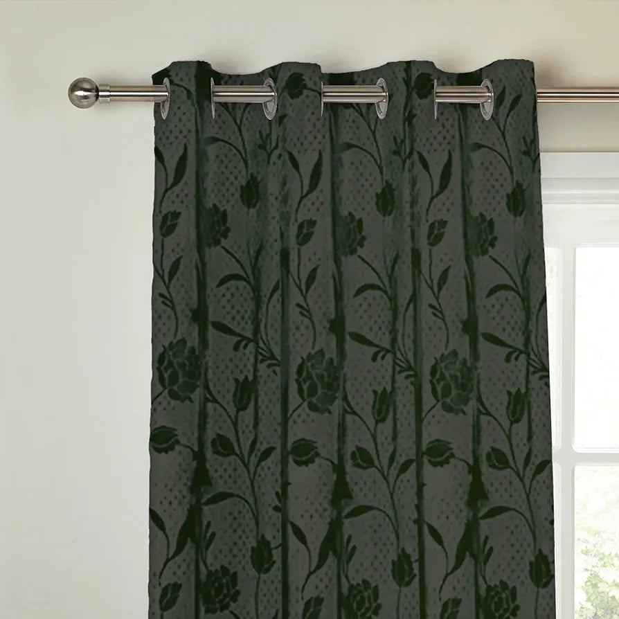 Cloth Fusion Sheer Curtain Long Door 9 Feet Rose-Grey