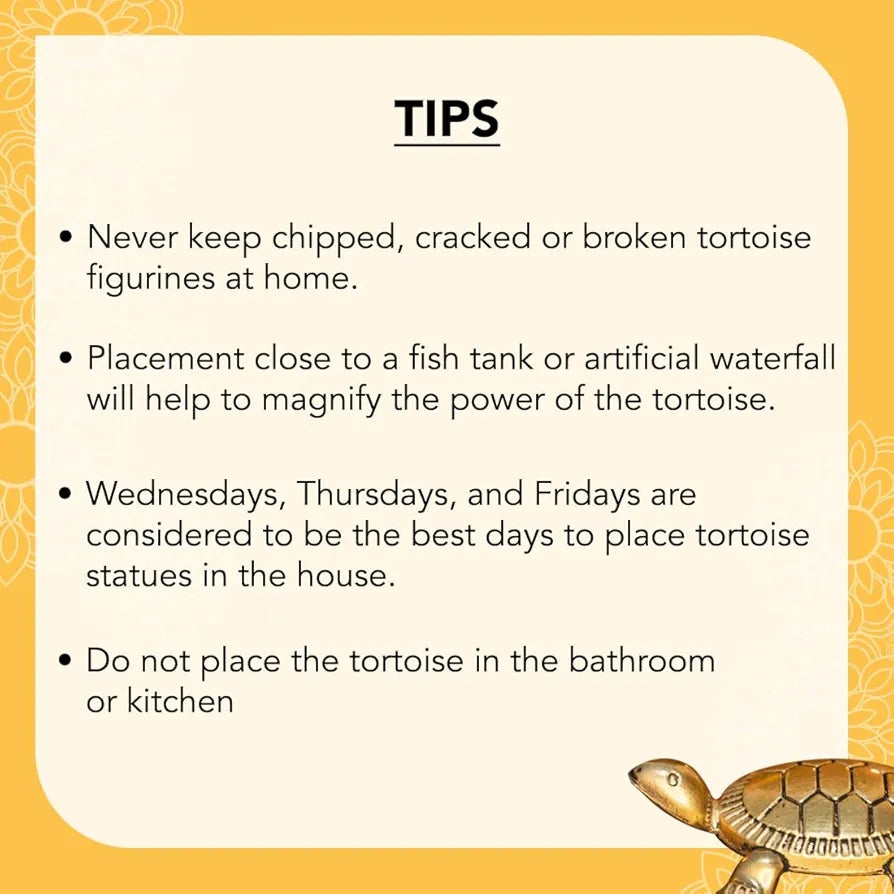 Ekhasa Pure Brass Feng Shui Tortoise for Good Luck Tortoise