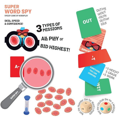 Chalk and Chuckles Super Word Spy - Fun Family Word Game, Kids and Adults | Educational Board Games