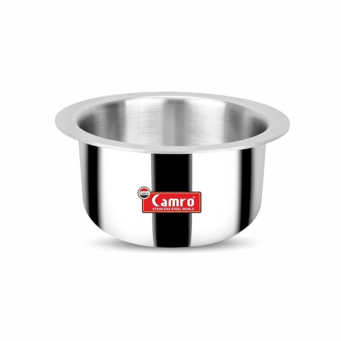 Camro Tripro Triply Artisian Tope 18 No 6 Liters Capacity Cauldron Tope Handi Patila Stainless Steel