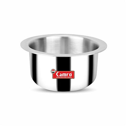 Camro Tripro Triply Artisian Tope 18 No 6 Liters Capacity Cauldron Tope Handi Patila Stainless Steel