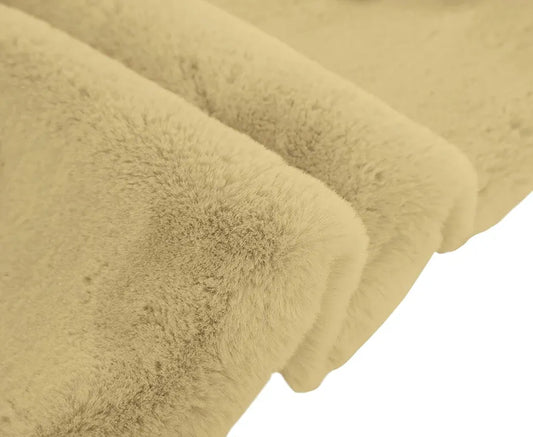 Luxe Home International Ruffle Floor Rug Rabbit Fur 1000 Gsm Living Room Foot Mats 4 X 6 FtColour Gold