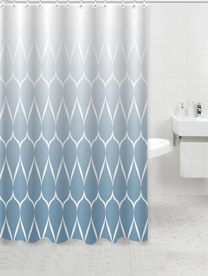 Homethreads Embrace Luxury with Our 6-Feet Long Premium Polyester Shower Curtain with 12 Hooks for a Lavish Bathroom, Machine Washable Blue