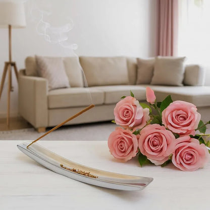 Pure Source India Aluminum Incense Holder Silver