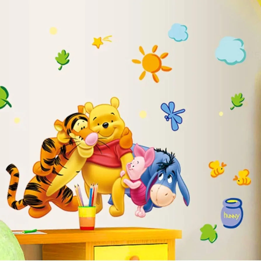 Jaamso Royals Multicolor Winnie the Pooh Wall Sticker Waterproof and Removable Sticker Multicolor Train Wall sticker