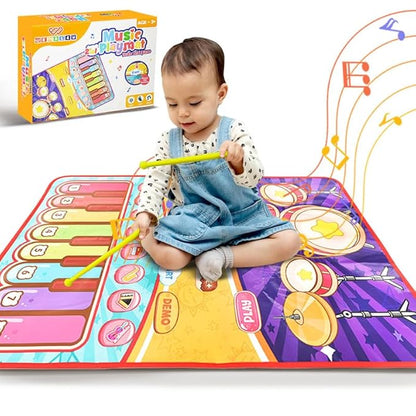 Wembley 2 in 1 Musical Mat for Kids Baby Piano Play Drum Mat Musical Keyboard