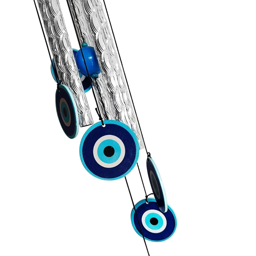9Dzine Wind Chimes with Evil Eye Protection - 27 Inches