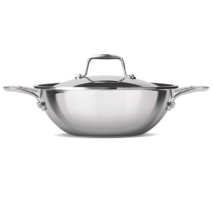 Milton Pro Cook Triply Stainless Steel 20 Cm Kadai With Lid, 1.6 Litres - 740 gms