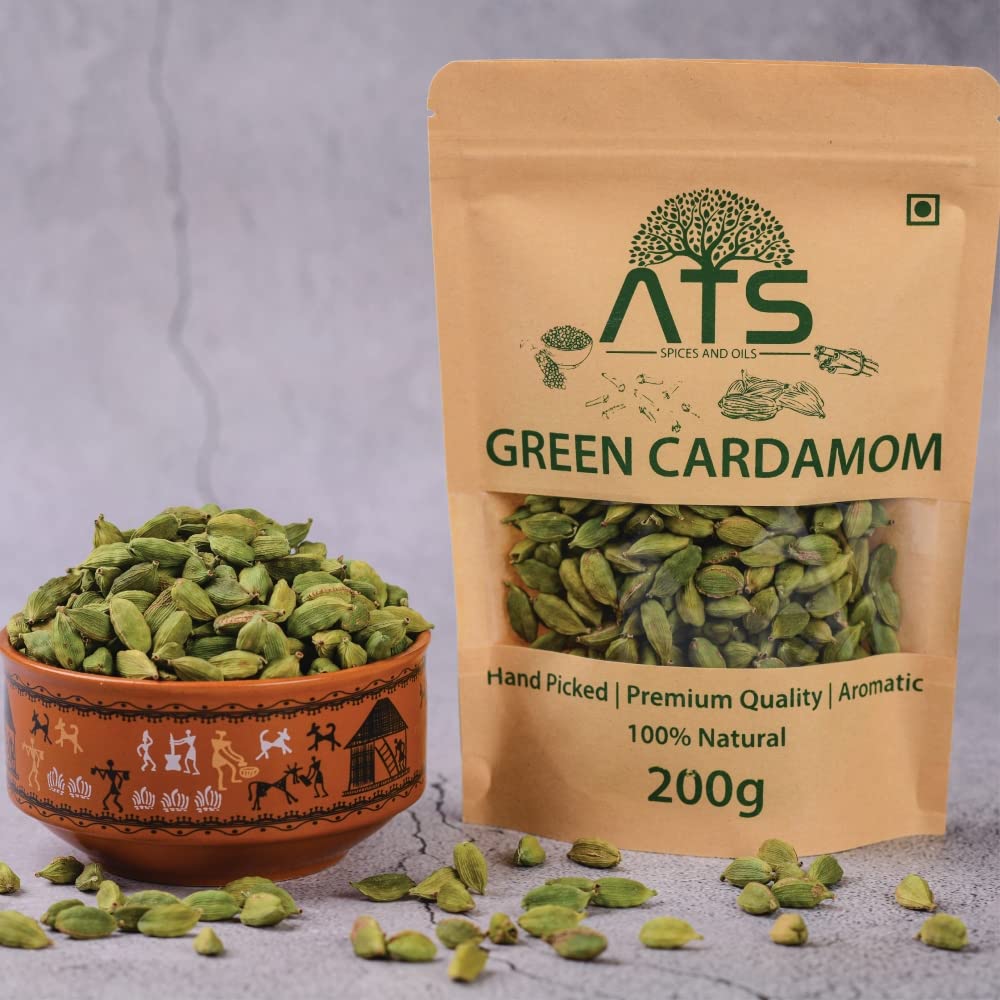 ATS natural Finest Fresh aromaaric Green Cardamom - 200 gms
