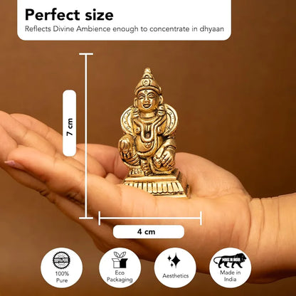 Ekhasa Pure Brass Kuber Murti in Luxury Red Velvet Gift Box God Idols