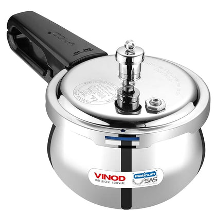 Vinod Splendid Plus Stainless Steel Pressure Cooker Outer Lid 1.5 Litres | SAS Bottom Handi Cooker | Induction and Gas Base