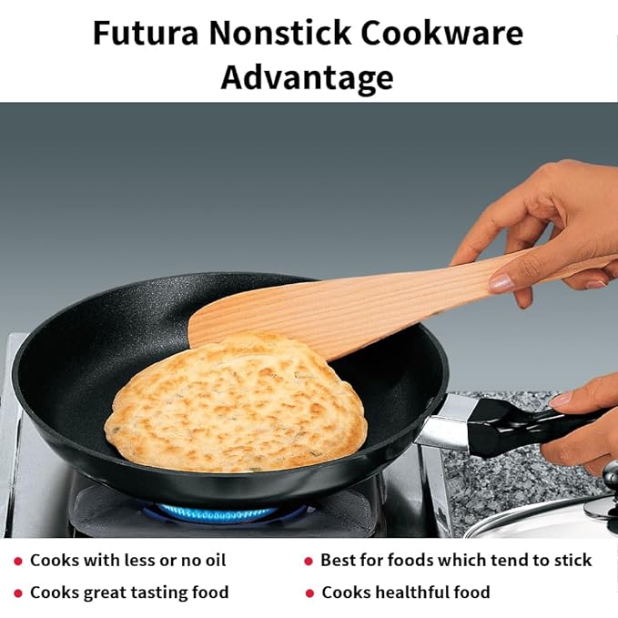 Hawkins Futura 24 cm Frying Pan Non Stick Fry Pan with Glass Lid