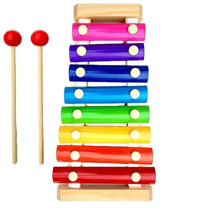 Webby Colorful 8 Different Tones Hand Knock Xylophone with 2 Wooden Mallets