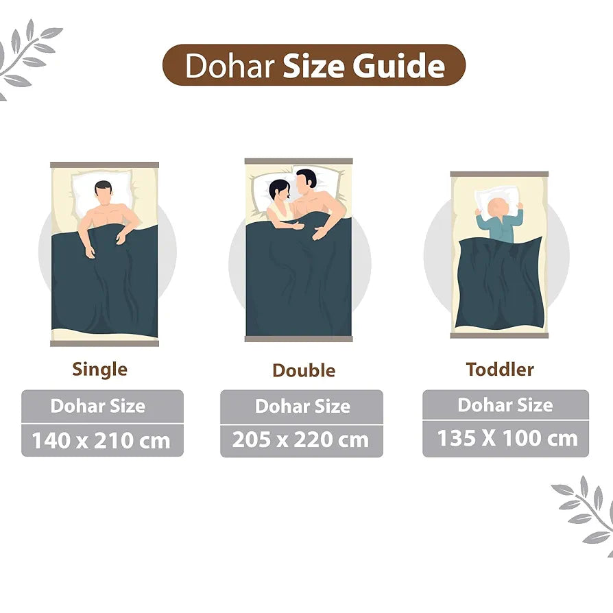 Divine Casa Floret 100% Cotton Single Dohar 120 GSM Soft & Lightweight Throw Blanket Colour Toffee Grey