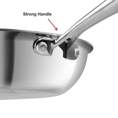 Prabha Tri-Ply Stainless Steel Hexa Cube Fry Pan Non Stick Coating Food-Grade Steel 20cm 0.9L