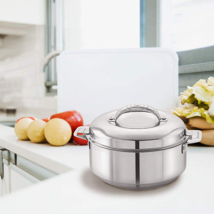 Cello Maxima Stainless Steel Double Walled Insulated Casserole | Silver | 2000ml