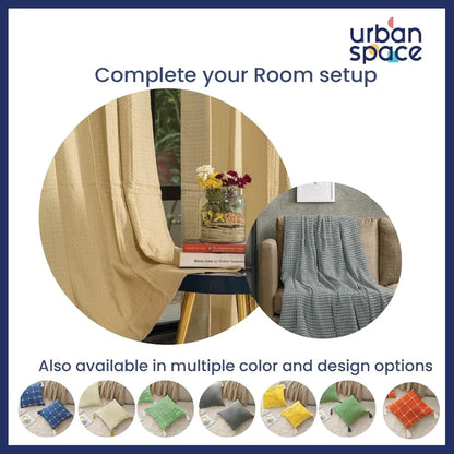 Urban Space Waffle Cotton Cushion Cover Set of 2 Cushion Covers for Sofa, Bedroom, Living Room Waffle Cool Grey