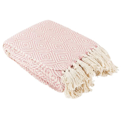 Sashaa World Cotton Throw Blanket Colour Light Pink