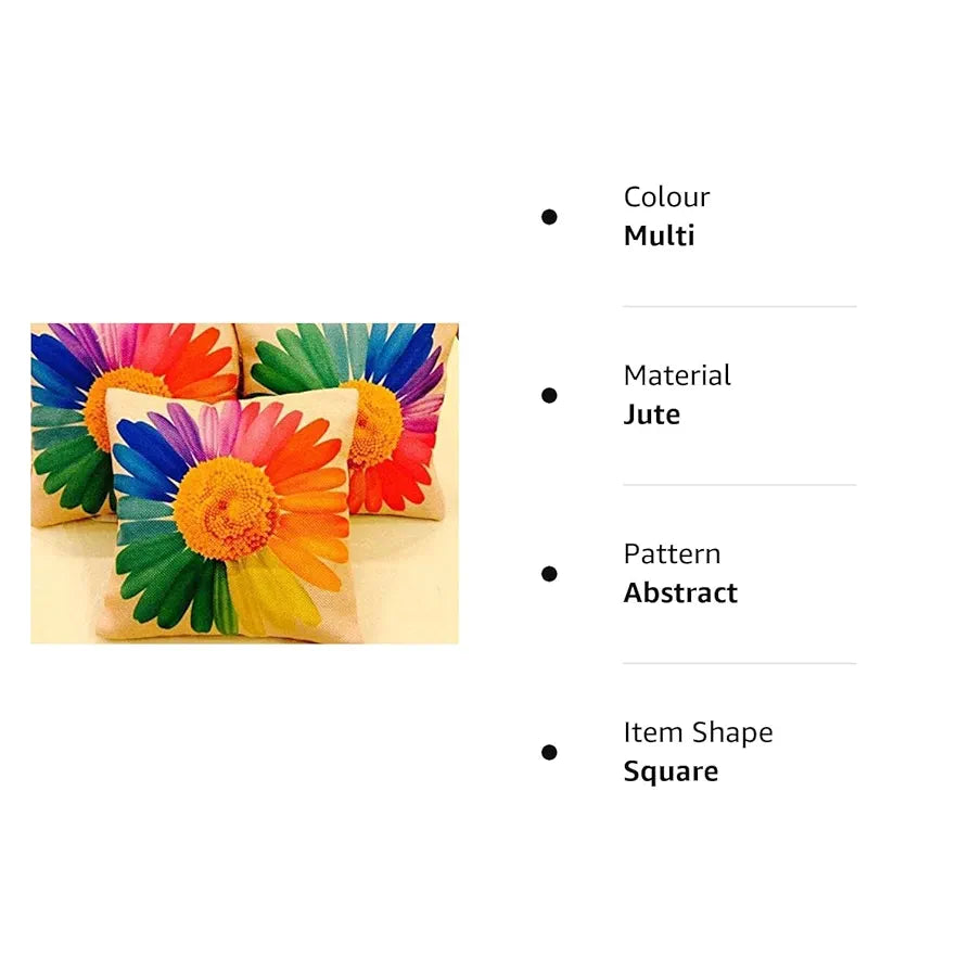 Aerohaven Set of 5 Floral Decorative Hand Made Jute Throw/Pillow Cushion Covers - CC23