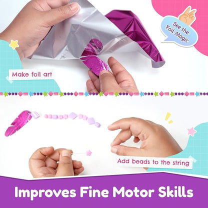 Bloomingo Art & Craft Kit - Owl Dreamcatcher | Fun Diy Dream Catcher Kit for Kids | Themed Dream Catcher With Fun Foil Stickers