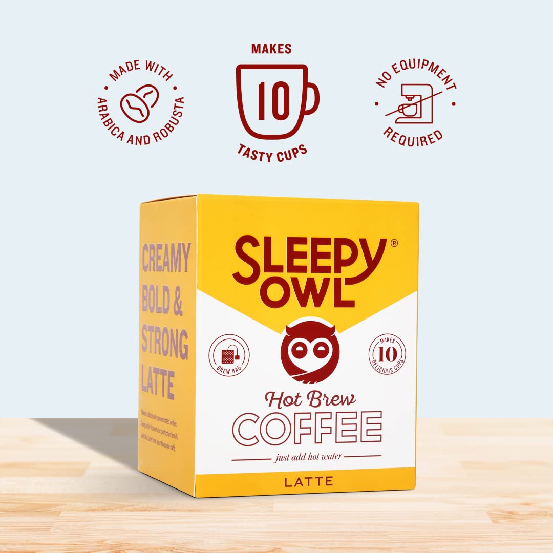 Sleepy Owl Coffee Latte Hot Brew Bags - 125 gms