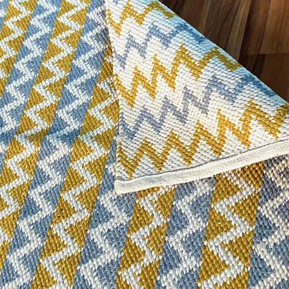 Sajavat Home Cotton Rectangular Floor Rug Colour Yellow