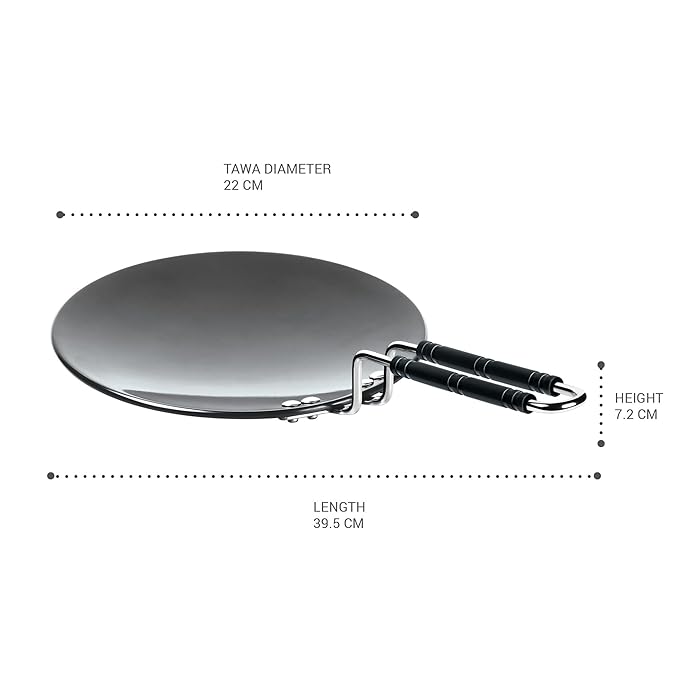 Milton Pro Cook Hard Anodized Tawa, 24 Cm, Dark Grey - 925 gms