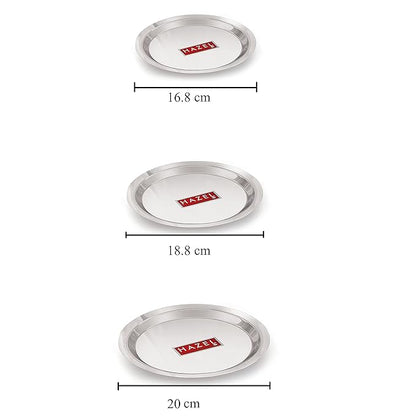 Hazel Induction Base Tope Base Thick Flat Bottom Patila Cookware with Steel Lids 3 Topes & 3 Lids