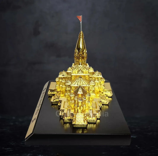Gold Art India Ram Mandir Ayodhya Gold Plated 24 Karat - Minature small
