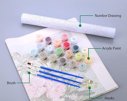 Tulip N Turtle Whiskers Palette Diy Acrylic Paint by Number Kit for Adults Kids Beginner Number Painting Kit for Adults