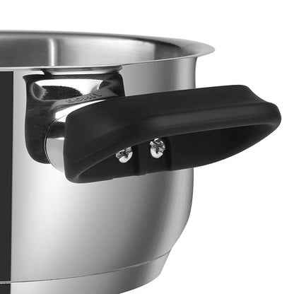 Vinod Stainless Steel Deluxe Saucepot With Glass Lid - 4 Litres | 22 Cm | Biryani Pot | Riveted Sturdy Handles