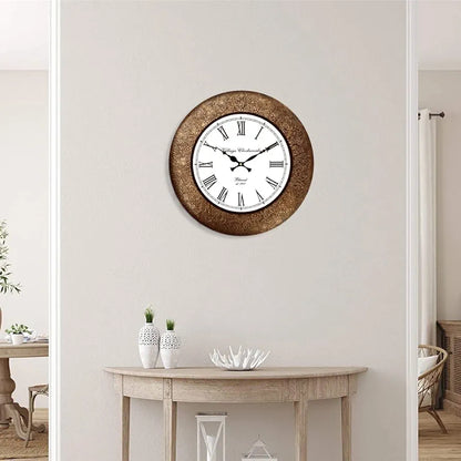 RoyalsCart Classic Metal Analog Wall Clock for Elegant Home Decor, Office, School, Gym, Shop and Gifting || Clock Size - 16 x 16 inches  [KTWC213]