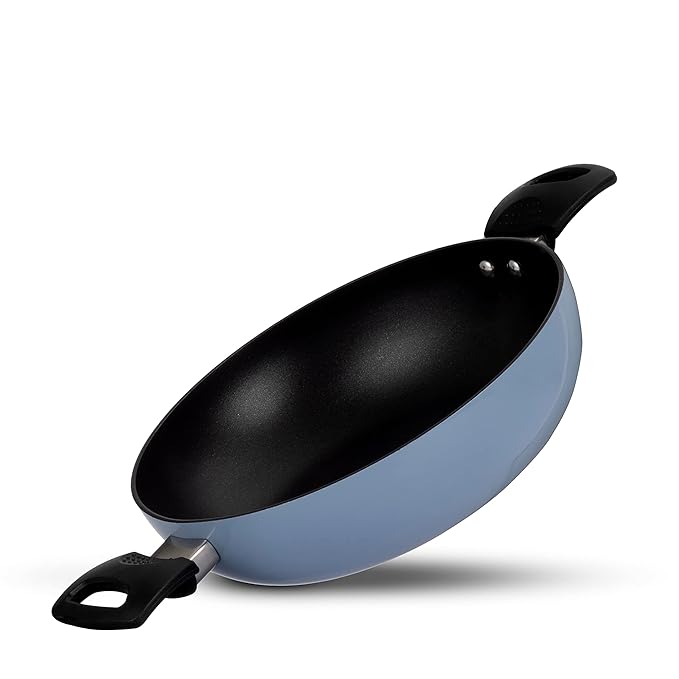 Fackelmann Cologne Range Non stick Aluminium Kadai With Glass Lid 24 cm perfect For Searing
